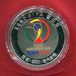 Korea Südkorea Southern Korea 10000 Won Silbermünze 2001 FIFA Fußball-Weltmeisterschaft 2002 Südkorea - Japan (m. Farbapplikation) proof in capsule w. certificate, orig. packaging