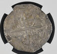 Spain Spanien 8 Reales (1556-98)S Philipp II. 1555 - 1598 Cob Coin Sevilla Mint Pop 1 in 58, only 4 finer NGC AU 58