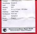 Gabun 1000 Francs CFA Silbermünze 2017 Springbock (1 oz) antique in capsule with certificate