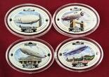 Fiji Islands, Fidschi 4 x 2 Dollar Silbermünzen - jeweils 1 oz Silber 2009 Famous Airships - Zeppeline Proof with original Packaging