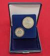 Deutsches Kaiserreich 1/2 und 1 Mark Silbermünzen 1915 D & J dekoratives Set mit hübscher Box xf with box