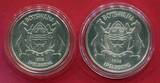 Botswana 5 Pula & 10 Pula Silbermünzen 1978 Antilope & Klippspringer BU in capsules