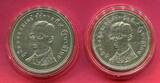 Thailand 50 Baht & 100 Baht Silbermünzen 1975 Nashorn & Hirsch BU in capsules