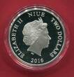 Niue 2 Dollars Silbermünze teilcoloriert 2016 Könige der Kontinente - Afrikanischer Löwe (1 oz) proof in capsule w. certificate, orig. packaging