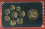 San Marino Kursmünzensatz 1 Cent - 2 Euro plus Medaille 2002 Kursmünzen mit 24 Karat Vergoldung - Prestige Cointset BU gilded with private packaging