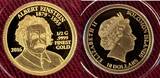 Salomonen, Solomon Islands 10 Dollar Minigoldmünze 2016 Im Gedenken an Albert Einstein Proof with capsule, coa & box