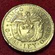 Kolumbien Colombia 5 Pesos 1925 "MFDFLLIN" Small head bust of Simon Bolivar facing right Numista 14 % Spanish 5 USA unc Uneven edge due to minting process