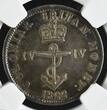 British West Indies 1/4 Dollar 1822 George IV. Colonial Britan. Monet Anchor NGC AU 55 nice ToningGeorge IV.