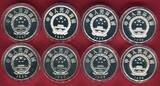 8 x 5 Yuan Silbermünzen 1986-90 Lot - Chinas Persönlichkeiten-Sima Qian,Zhang Heng u.a. proof in capsules