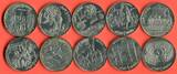 Tunesien 10 x 1 Dinar - Franklin Mint Numismatica Italiana 1969 a.d. Verfassung - Proof Set mit Originalkassette - nicht gereinigt - Patina Proof (toned) tiny scratches with box & documents