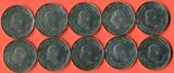 Tunesien 10 x 1 Dinar - Franklin Mint Numismatica Italiana 1969 a.d. Verfassung - Proof Set mit Originalkassette - nicht gereinigt - Patina Proof (toned) tiny scratches with box & documents