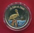 St. Kitts & Nevis 2 XC-Dollars Silbermünze 2019 Bull & Bear Investment - Pelikan / Pelican (1 oz, m. Farb- und Goldapplikation) proof in capsule with certificate, orig. packaging
