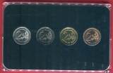 San Marino 4 x 2 Euro veredelt 2011+2012 Edelmetall-Set Rotgold, Gelbgold,Ruthenium,Platin unzirkuliert in Hartplastik & Zertifikat
