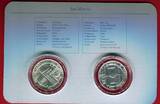San Marino 500 + 1000 Lire Silbermünzen Fußball-WM 1986 Mexico BU* with capsule