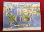 10 Stück Silberbarren je 2,5 Gramm Feinsilber 2016 World Stars Silver Investment Prooflike with box, coa & carton