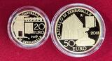 20 und 50 Euro Gold 2013 Architektonische Elemente San Marinos - Serravalle Proof with box, carton & coa
