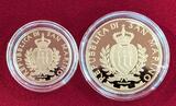 20 und 50 Euro Gold 2013 Architektonische Elemente San Marinos - Serravalle Proof with box, carton & coa