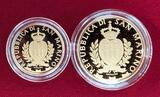 20 und 50 Euro Gold 2014 Architektonische Elemente San Marinos - Acquaviva & Domagnano Proof with box, carton & coa