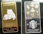 Gabun 1000 Francs CFA 2012 China Panda Coin Bar - Münzbarren BU partly gold plated with box & coa