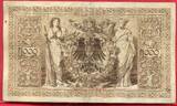 Deutschland Kaiserreich 1000 Mark Banknote 1898 Reichsbanknote 6 Stellig circulated see picture sm. spots