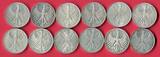 Bundesrepublik Deutschland 12 * 5 Mark Silbermünzen 1968 - 1973 Silberadler-Lot 12 Münzen lot of 12 coins, please see pictures