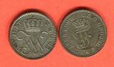 Mecklenburg -Schwerin bzw. M.-Strelitz 1/48 Taler 1855 u.1864 Lot 2 Stück XF