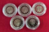 Bundesrepublik Deutschland 5 x 5 Euro Gedenkmünzen 2017 Tropische Zone Komplettsatz - in beleuchteter Box mit LEDs - A D F G J BU coinset with box & carton, without coa
