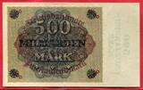 Deutschland Inflation Weimarer Republik 500 Milliarden Mark Reichsbanknote 15.3.25 Datiert Serie 27 G Überdruckprovisorium Overprint Used AU