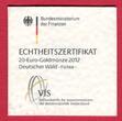 Deutschland BRD 20 Euro Gold 1/8 Unze 2012 F Deutscher Wald - Fichte - Prägestätte Stuttgart BU with capsule