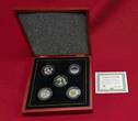 USA 5 x Half Dollar im attraktiven Set Kennedy Halbdollar - Leonardo da Vinci Colorated set with wooden box