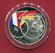 Frankreich 10 Euro Silbergedenkmünze 2020 30 Jahre Wiedervereinigung - F. Mitterrand und H. Kohl (m. Farbapplikation) proof in capsule with certificate, orig. packaging