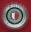 10 Euro Silbermünze 2014 Maltas Unabhängigkeit 1964 - 2014 (m. Farbapplikation) proof in capsule, coa & wooden box