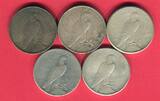USA, United States of Amerika, Vereinigte Staaten 5 x 1 Dollar Silber 1922 - 1926 Lot von 5 x 1 $ Peace Typ Lot see picture