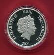 Niue 2 Dollars Silbermünze 2021 Herr der Ringe - Frodo (1 oz, m. Farbapplikation) proof in capsule with certificate, orig. packaging