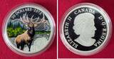 Kanada 20 Dollars Silbermünze - 1 oz Proof Silver Coin 2015 Majestic Elk - Majestätischer Elch Proof with certificate, box & carton