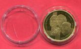 Belgien Belgium 100 Euro Gold 2002 Gründungsväter Adenauer Schuman Paul Henri Spaak Europas Väter Proof with capsule, box coa
