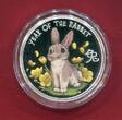 Tuvalu 50 Cents Silbermünze 2023 Lunar - Year of the Rabbit (1/2 oz, coloriert) proof in capsule with certificate, orig. packaging