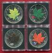 Kanada Canada 4 x 5 Dollars Silber Unzen 2010 Maple Leaf - Four Seasons - Famous Jewels of the World (4 * 1 oz) unc in capsule, coa & wooden box