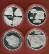 Alderney 4 x 5 Pfund Silbermünzen - Silber 2009 50th Anniversary of the Mini - £5 Pound Coin Silver Proof Set Proof with box, carton & coa