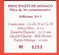 Monaco 2 Euro Gedenkmünze Commemorative Coin 2015 800 Jahre Bau des Schlosses Gründung der Burg 1215 Fondation de la Forteresse Proof with box, coa & carton