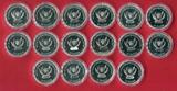 DR Kongo 16 x 20 Francs CFA Silber 2019-2020 Predators-Serie - 16 Motive (je 1 oz, m. Chromit- und Goldveredelung) BU in capsules, coa & folder; orig. packaging