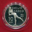 San Marino 10 Euro Silber 2013 100. Geburtstag Emilio Greco (1913-2013) proof in capsule with certificate, orig. packaging