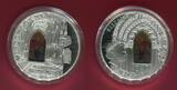 Cook Islands 10 Dollar Silbermünze 2015 Windows of Heaven - Zagreb Cathedral - Assumption Window Prooflike with glass inlay, box & coa