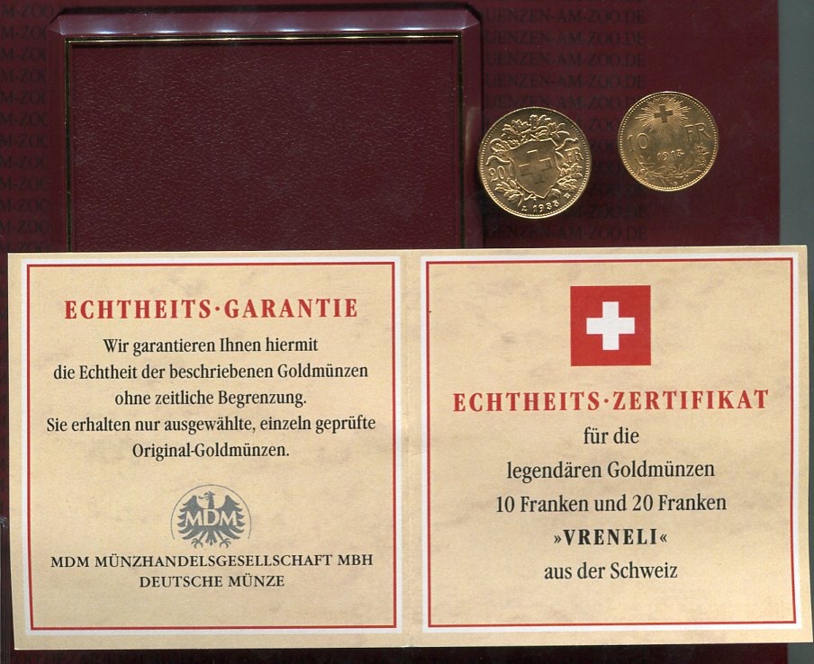 10 U Franken Gold Vreneli Typ 1913 1935 Schweiz Switzerland Schweiz 10 Franken Gold Vreneli Typ 1913 Und Franken 1935 Set German Xf German Coa Ma Shops