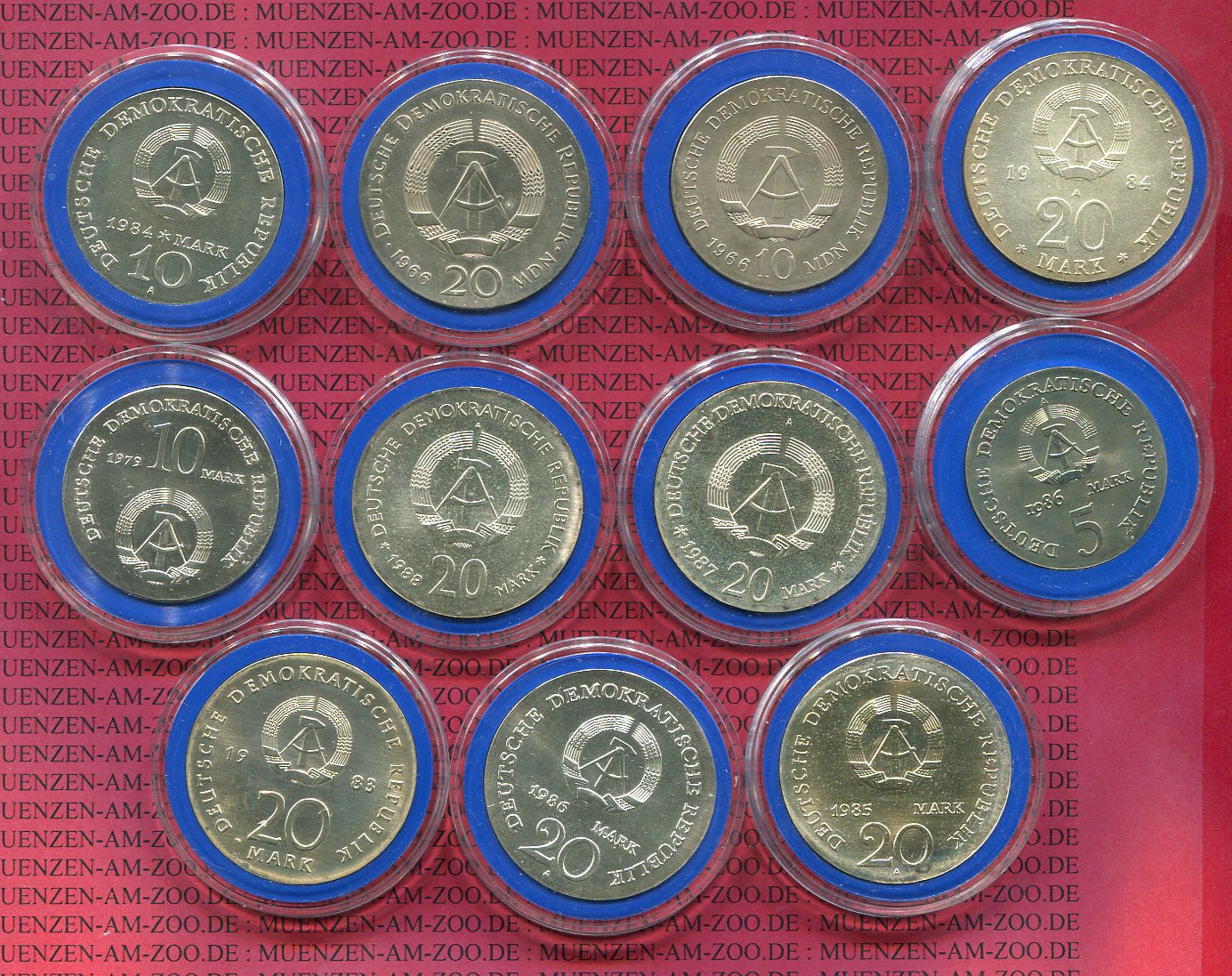 DDR, GDR Eastern Germany 1966-90 DDR Gedenkmünzen Komplettsammlung 123 ...