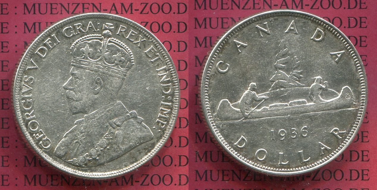 Kanada, Canada 1 Dollar Silber 1 Dollar Kanada 1936, Kursmünze