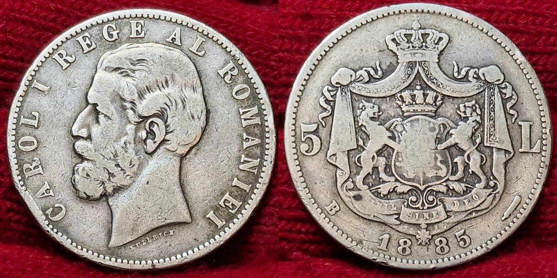 Rumänien Romania Rumänien 5 Lei Silber 1885 Carol. I. CAROL I Rege Al ...