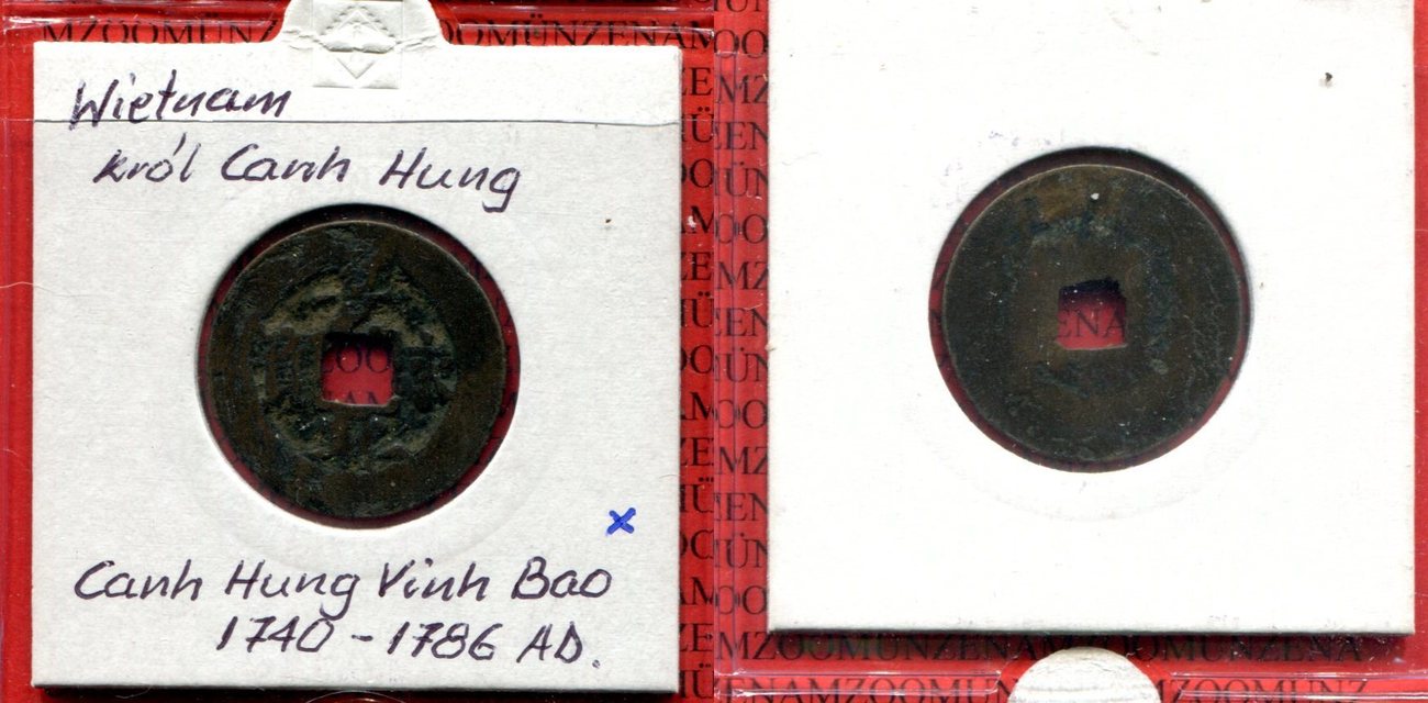 Ancient Viet Nam Coins Cảnh Hưng Zhi Bảo 景興至寶 Lê Trung Hưng Dynasty 1740-1786.