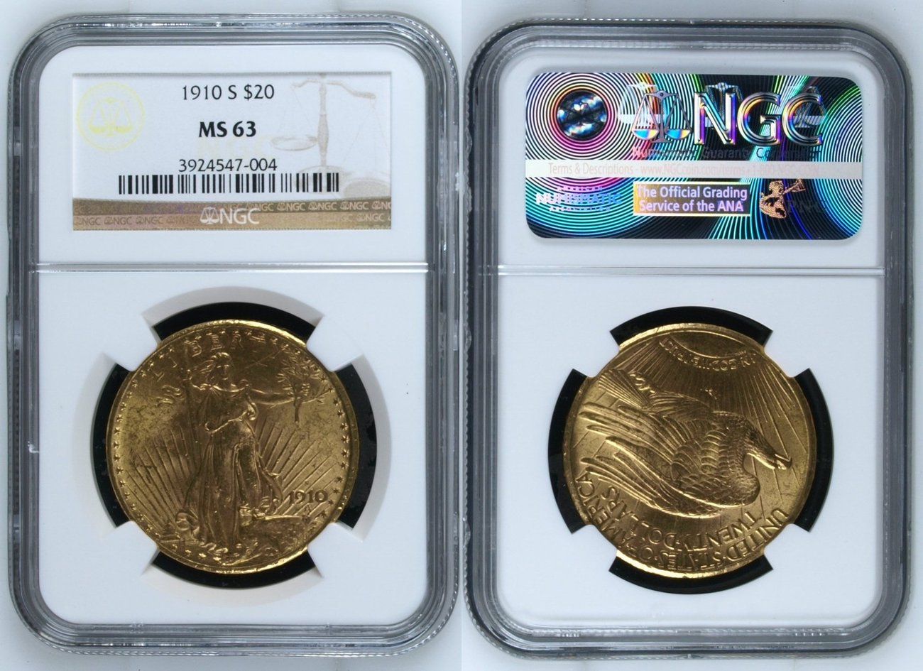 20 Dollars Goldmünze Double Eagle 1910 S USA 20 Dollars St. Gaudens NGC ...