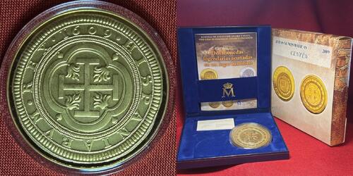 Spanien Spain 100 Euro 5 Unzen Silber Ounces Silver Gold Plated 2009 100 Escudos “Centén” of Philip 